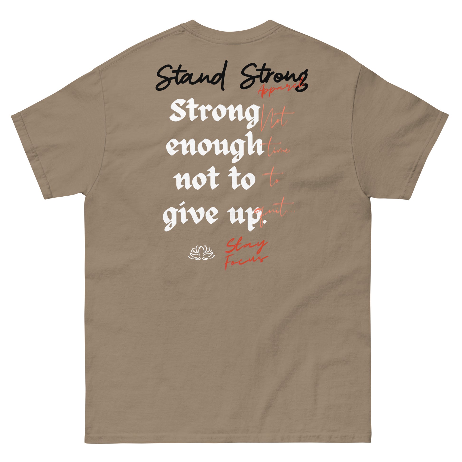 Stand Strong Apparel is a high-quality brand apparel for men and women. We're a movement committed to lighting a spark of hope, love, faith and motivation into your heart - one design at a time. We are Stand Strong Apparel. The design was inspired by those who never give up. People who are willing to take risks and make sacrifices to achieve their goals.